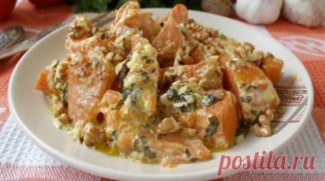 Тыква, тушеная в сметане. Прекрасный гарнир к мясу