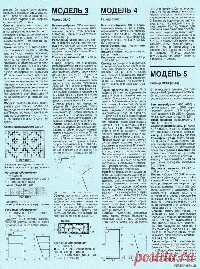 VERENA 1994г. Новое для осени:узоры и пряжа,сельский стиль,короткое надетое на длинное,элегантный город. | Вяжем s Biront | Дзен