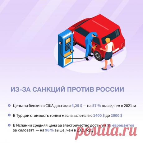 США. Во вторник цены на бензин в США достигли исторического максимума, превысив 4,17 доллара (536 рублей) за галлон (3,785 литра). Как заявил Байден журналистам с момента начала спецоперации России на Украине цена бензина выросла на 75 центов за галлон.

Турция. По прогнозам экспертов, сегодняшних запасов масла Турции может хватить всего на 1-1,5 месяца. Между тем, сейчас в Азовском море стоят порядка 16 турецких кораблей с грузами, которым не дают пройти из-за ситуации на Украине.