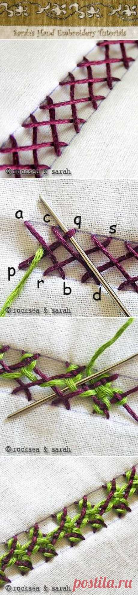 interlaced herringbone stitch &amp;raquo; Sarah's Hand Embroidery Tutorials