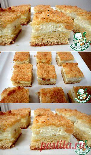 Песочный пирог с творожной начинкой - кулинарный рецепт