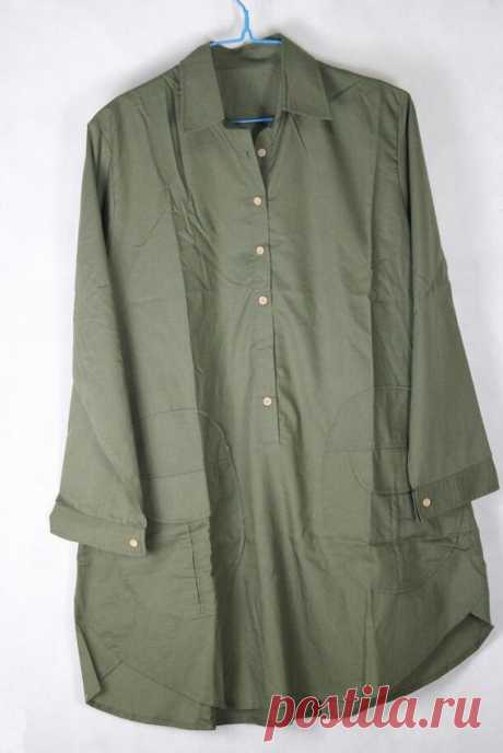 Women Loose Fitting shirt, army green shirt, Cotton Blouse for Women 【Fabric】 Cotton 【Color】 army green 【Size】 Shoulder 45cm / 18 Bust 120cm / 47 Sleeve 59cm / 23  Great arm circumference 42cm / 16.4  Length 93cm / 36.3  Hem 160cm / 62.4   Have any questions please contact me and I will be happy to help you.