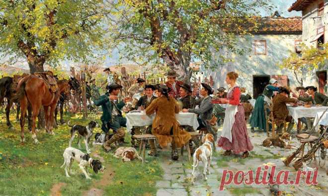 Любовь глядит и торжествует... Итальянский художник Raffaello Sorbi (1844 - 1931) 
Обед охотников

Рафаэлло Сорби – итальянский живописец-жанрист. Учился в Академии изящных искусств во Флоренции под руководством исторического живописца и портретиста Антонио Чисери. В семнадцать лет…