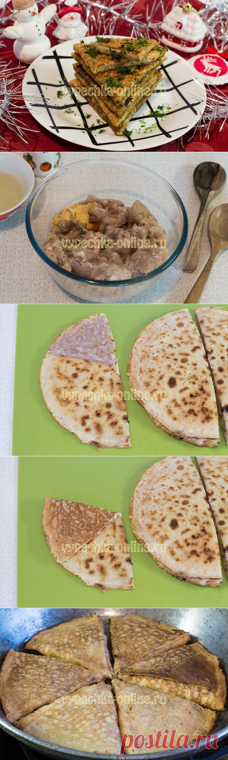 ✔️Блины с фаршем рецепт с пошаговыми фото на сковороде
