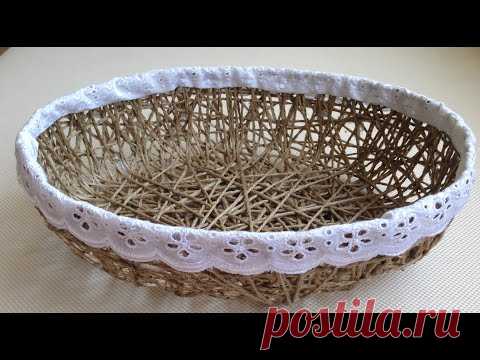 how to make a jute rope basket - jüt iple sepet yapımı