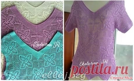 Ажурный квадратный мотив Екатерины Шлёминой - Вязание - Страна Мам