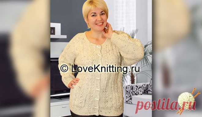 Меланжевый жакет большого размера | Loveknitting.ru