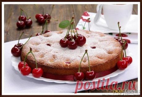 Как приготовить изумительный пирог нежный с вишней  - рецепт, ингридиенты и фотографии