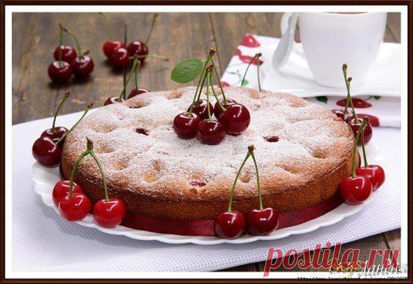 Как приготовить изумительный пирог нежный с вишней  - рецепт, ингридиенты и фотографии