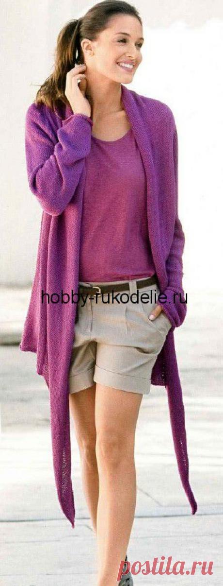 Кардиган-трансформер, вязание спицами.