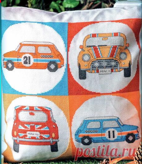#Подушки@clubrucodelnic #Транспо.. | "Хомячки" - рукоделие - схемы - вышивка крестом