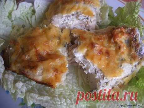 Рыба, запечённая в яично-сметанном соусе.