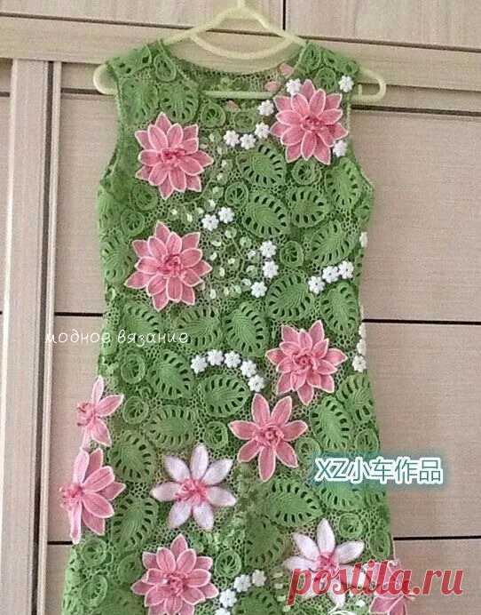 Платье +Розовый лотос* крючком - Crochet.Modnoe Vyazanie ru.rom
