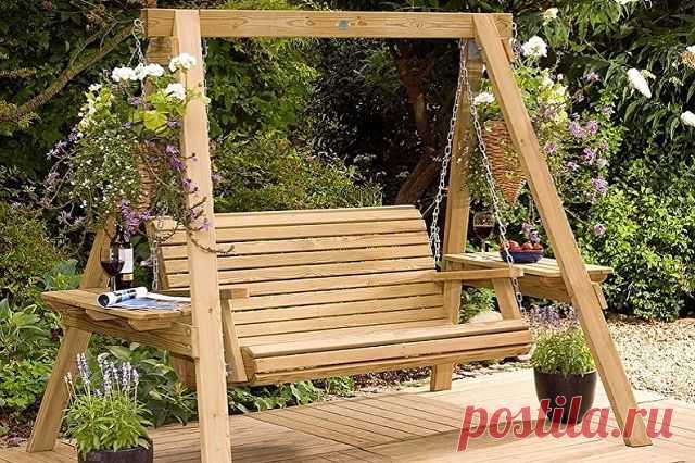 #СадовыеПостройки

  Качели любят не только дети, но и взрослые не прочь вспомнить детство и ощутить то самое ощущение полёта. Существует множество видов качелей, которые можно соорудить своими руками без существенных затрат. Наши приоритеты — это простота и надёжность, поэтому смотрим в сторону дерева и металла.
Давайте обсудим какой вариант качелей наиболее хорош.