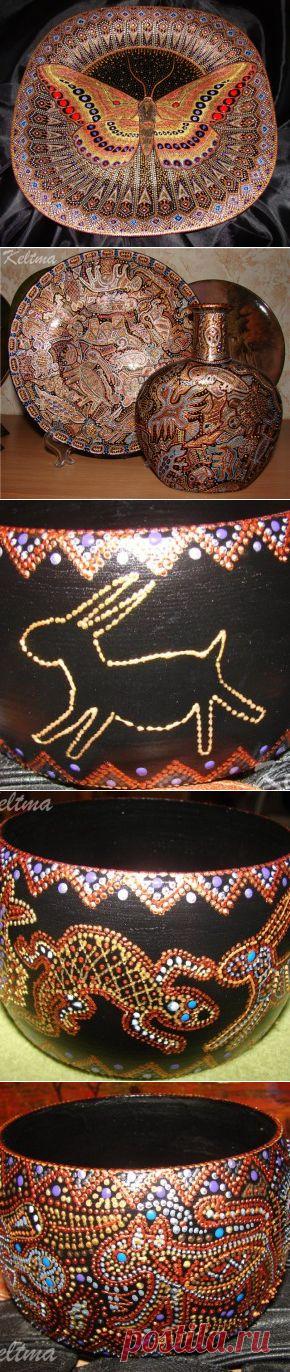 Художественная роспись поверхностей контурными красками