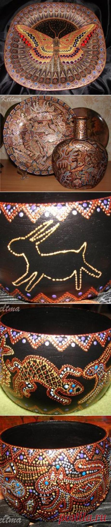 Художественная роспись поверхностей контурными красками