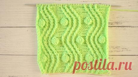 Красивые узоры с нуппами 
Рельефные дорожки и нуппы



Раппорт узора составляет 13 петель и 24 ряда. Но надо учитывать, что еще необходимо дополнительно набрать 2 после раппорта для симметрии узора.На схеме указаны только лиц…