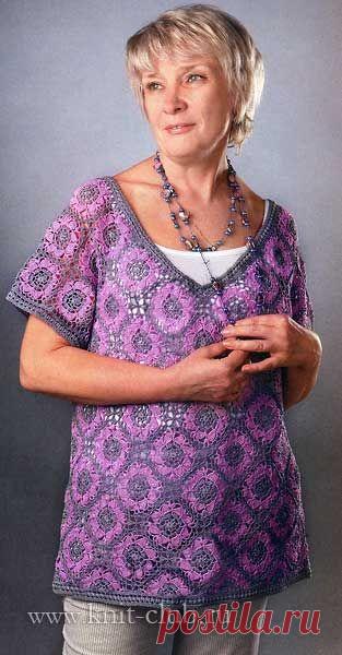 Вязаная туника для полных женщин
