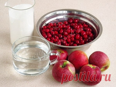 Компот из яблок и кизила, рецепт с фото.