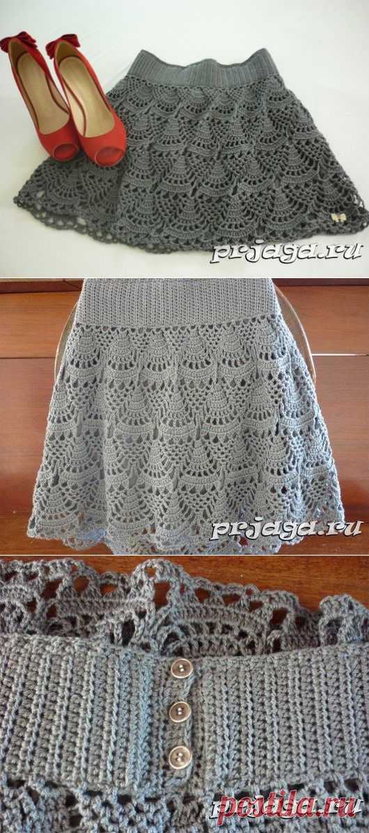 Юбка вязаная крючком, простая схема