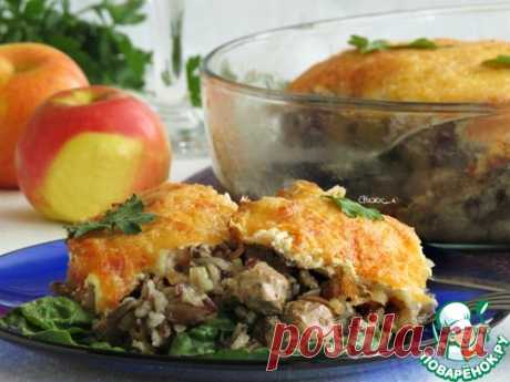 Рис с куриной печенью и яблоками