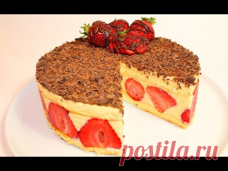 Торт &quot;КЛУБНИЧНОЕ ЧУДО&quot; (Recette du Fraisier) - YouTube