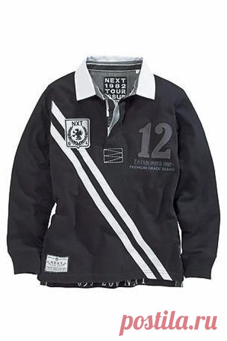 Buy Black Rugby Top (3-16yrs) from the Next UK online shop