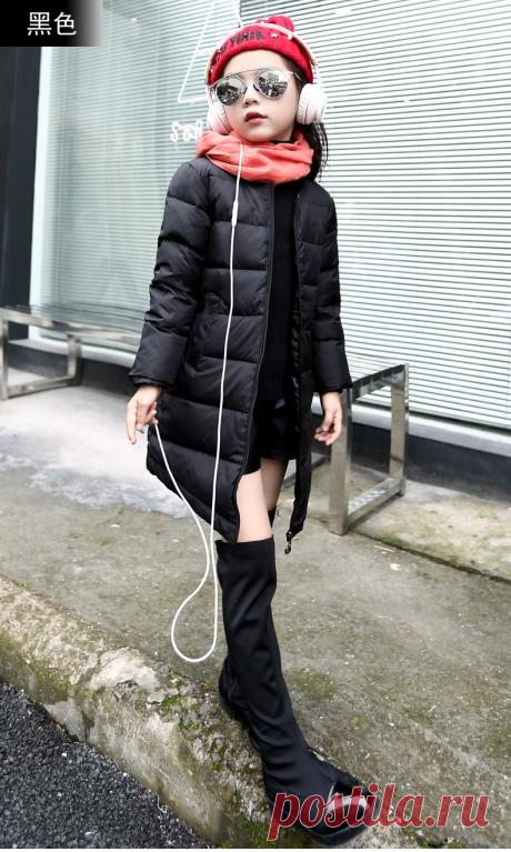 Новые 2016 Дети Зимняя Одежда Куртка Девочка Вниз Пальто Долго Стиль Самосовершенствование Дети Парки Студент Верхняя одежда купить на AliExpress