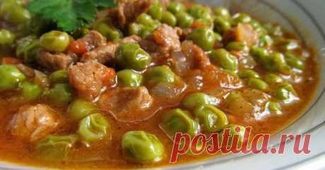 Зеленый горошек с мясом по-турецки (говядина)