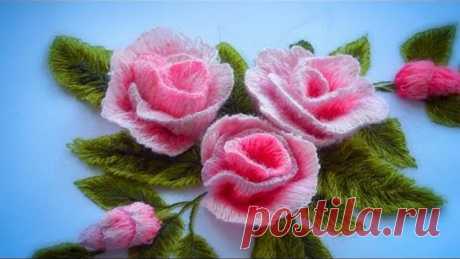 Hand Embroidery |How to embroider a rose | Как вышить розу