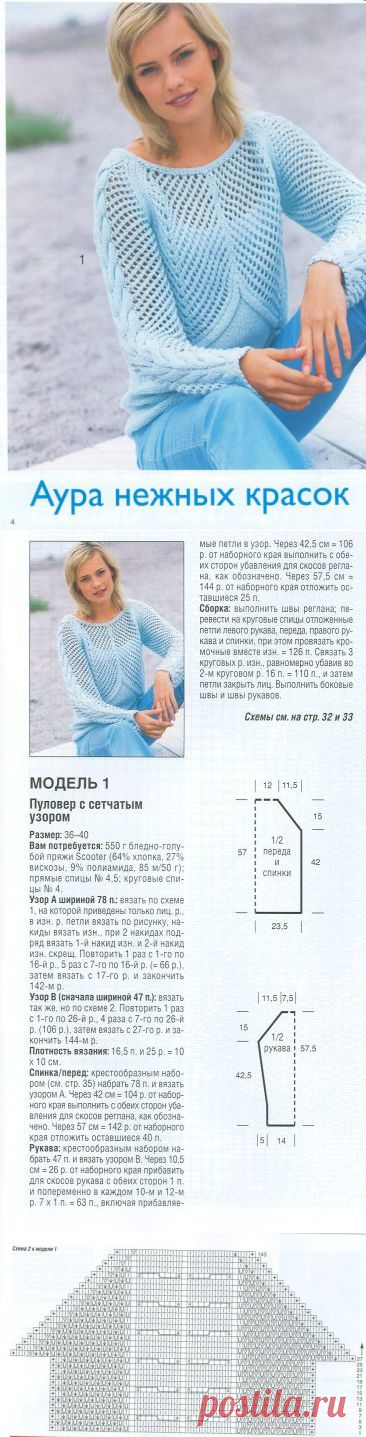 Голубой пуловер