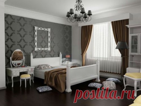 Серые обои и шторы — Роскошь и уют