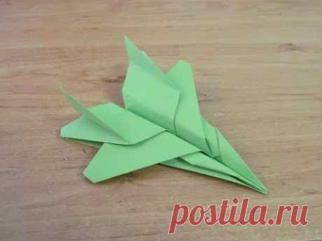Как сделать Самолет из бумаги бумажный самолет Истребитель F 15  Fighter Paper Plane F 15 Origami