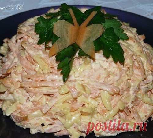 МОРКОВНЫЙ САЛАТ с сыром и чесноком