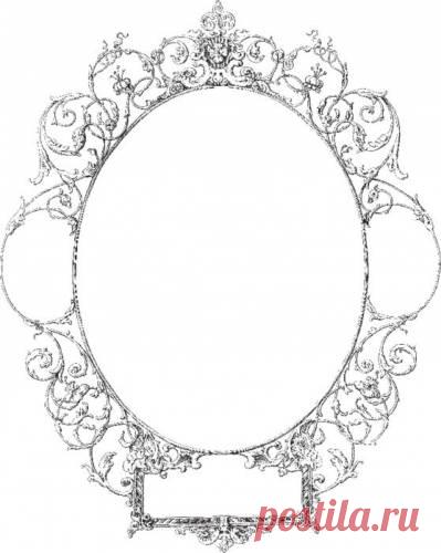 Рамки - Овальная рамка с местом для надписи у основания картинки фото анимации рисунки гифки - Овальные скачать