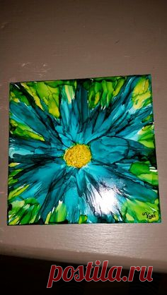 Alcohol ink on tile