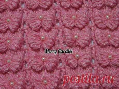 como tejer punto con perlitas  para mantita, colcha y ropita de bebe