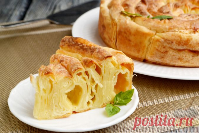 Рецепт: Пирог из теста фило, с брынзой на RussianFood.com