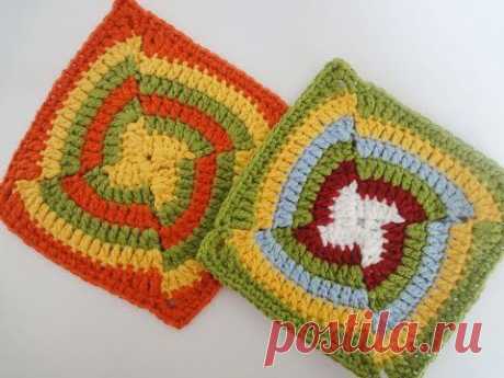 ▶ Квадратный мотив The square motif Crochet - YouTube