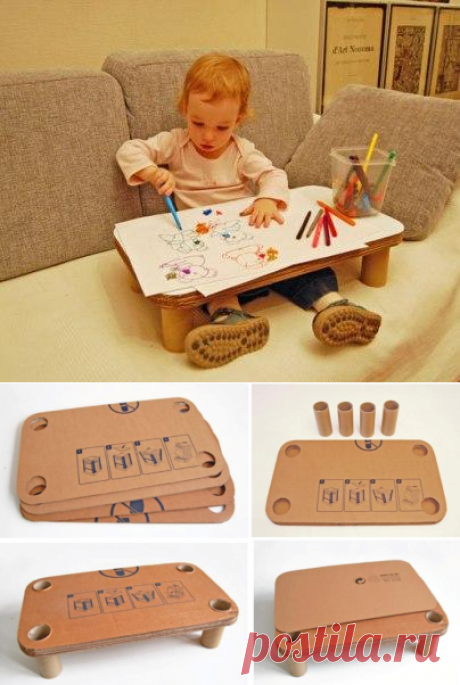 Столик и стул из картона своими руками