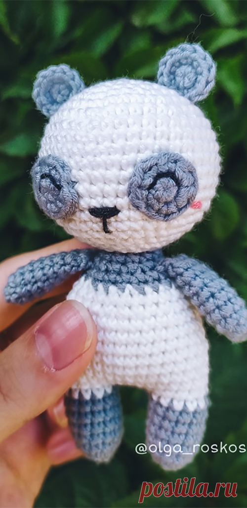 PDF Маленькая Панда крючком. FREE crochet pattern; Аmigurumi doll patterns. Амигуруми схемы и описания на русском. Вязаные игрушки и поделки своими руками #amimore - Панда, медведь, медвежонок, мишка.