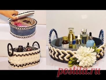 3 Unique style of Rope Storage Basket |Diy Rope Basket |Diy Storage Organizer | Hamna Nadeem