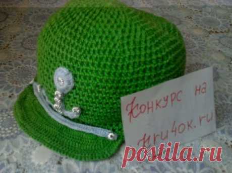 Зеленая кепка для мальчика — работа Ирины