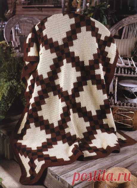 Плед крючком.