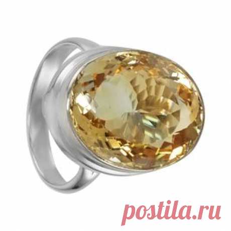 7.830 р-Кольцо 'Стори' с ЦИТРИНОМ, родий из серебра 925 пробы-интернет-магазин стильных серебряных украшений Серена-Сильвер.