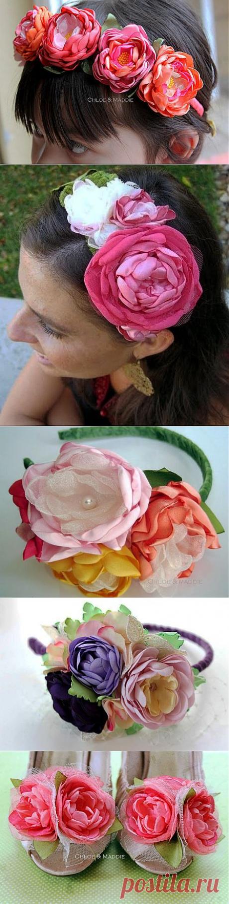 Красивые цветочные украшения и аксессуары от Chloe &amp; Maddie Boutique.
