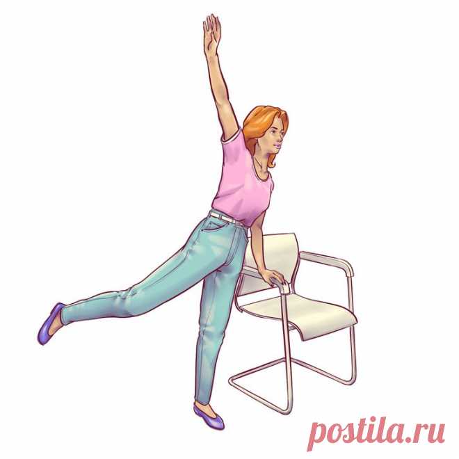 6 упражнений для плоского живота, которые можно делать прямо на стуле | Всегда в форме!