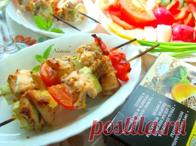 Шашлычки рыбные с овощами