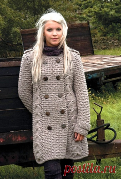 Вязаное женское пальто &quot;Forest&quot; из Kim Hargreavesю.
Размер: XS, S, M, L, XL, XXL. Обхват груди: 81 (86, 91, 97, 102, 109) см.