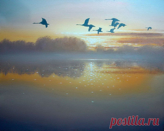 Белый конь...Художник Владимир Панич